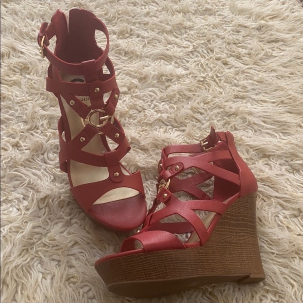 Red Tazio Wedge Heels from G by Guess